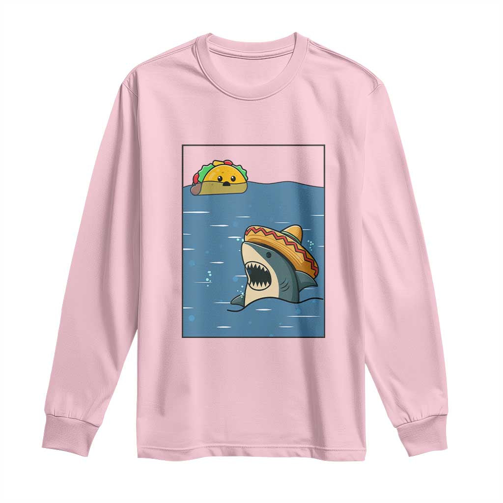 Tacos Lover Long Sleeve Shirt Funny Shark Humor Foodie Gift - Wonder Print Shop