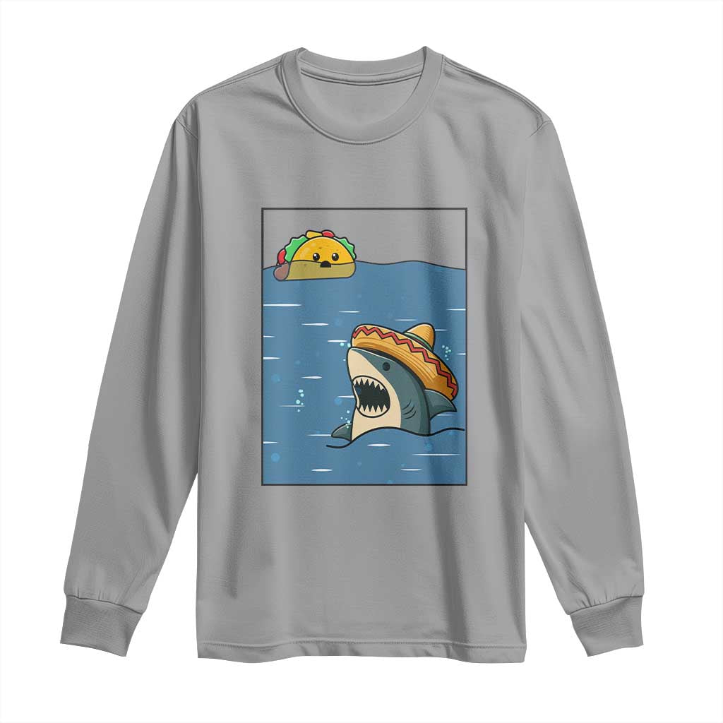 Tacos Lover Long Sleeve Shirt Funny Shark Humor Foodie Gift - Wonder Print Shop