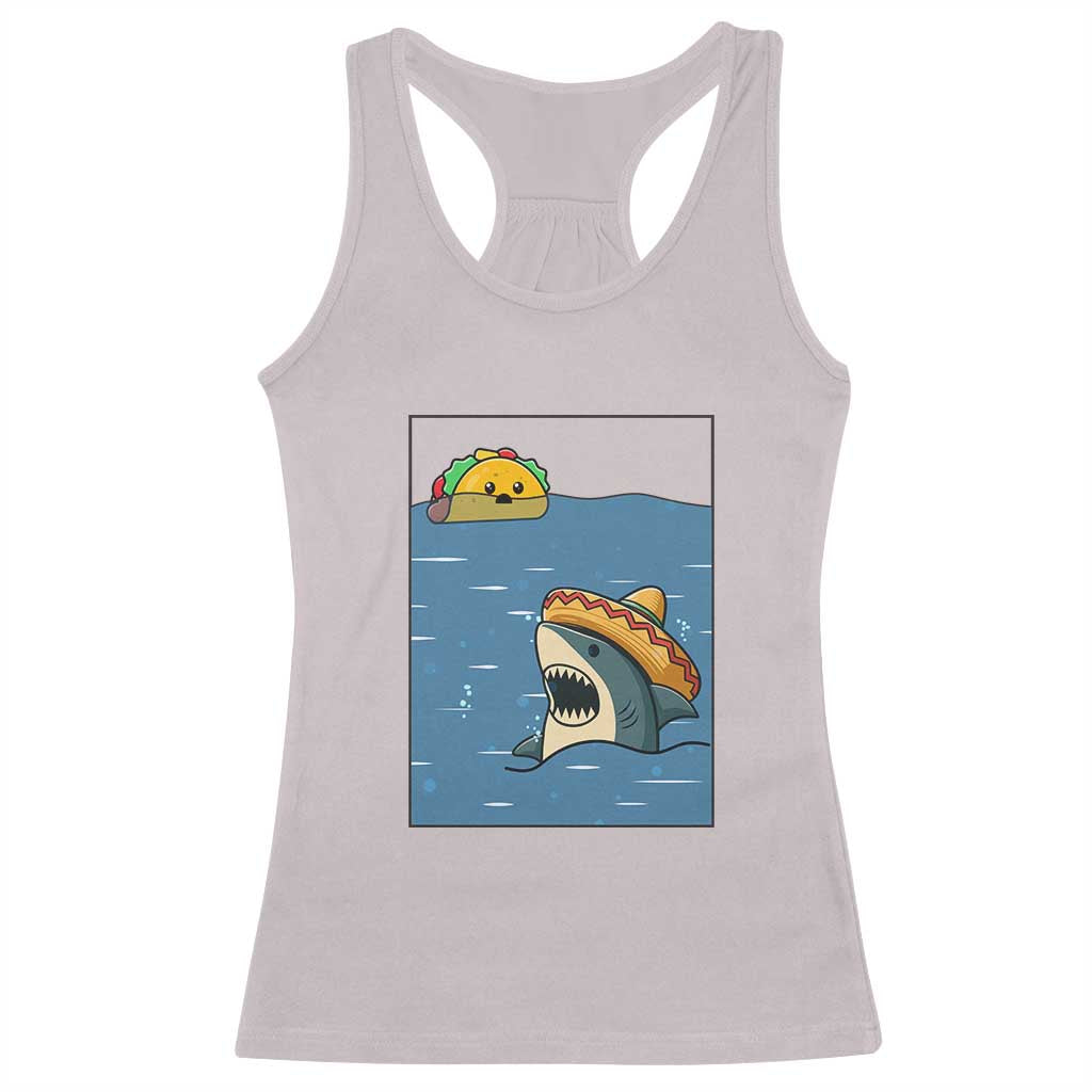 Tacos Lover Racerback Tank Top Funny Shark Humor Foodie Gift - Wonder Print Shop