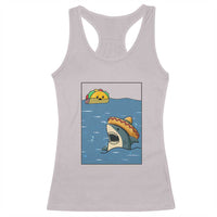 Tacos Lover Racerback Tank Top Funny Shark Humor Foodie Gift - Wonder Print Shop