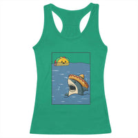 Tacos Lover Racerback Tank Top Funny Shark Humor Foodie Gift - Wonder Print Shop