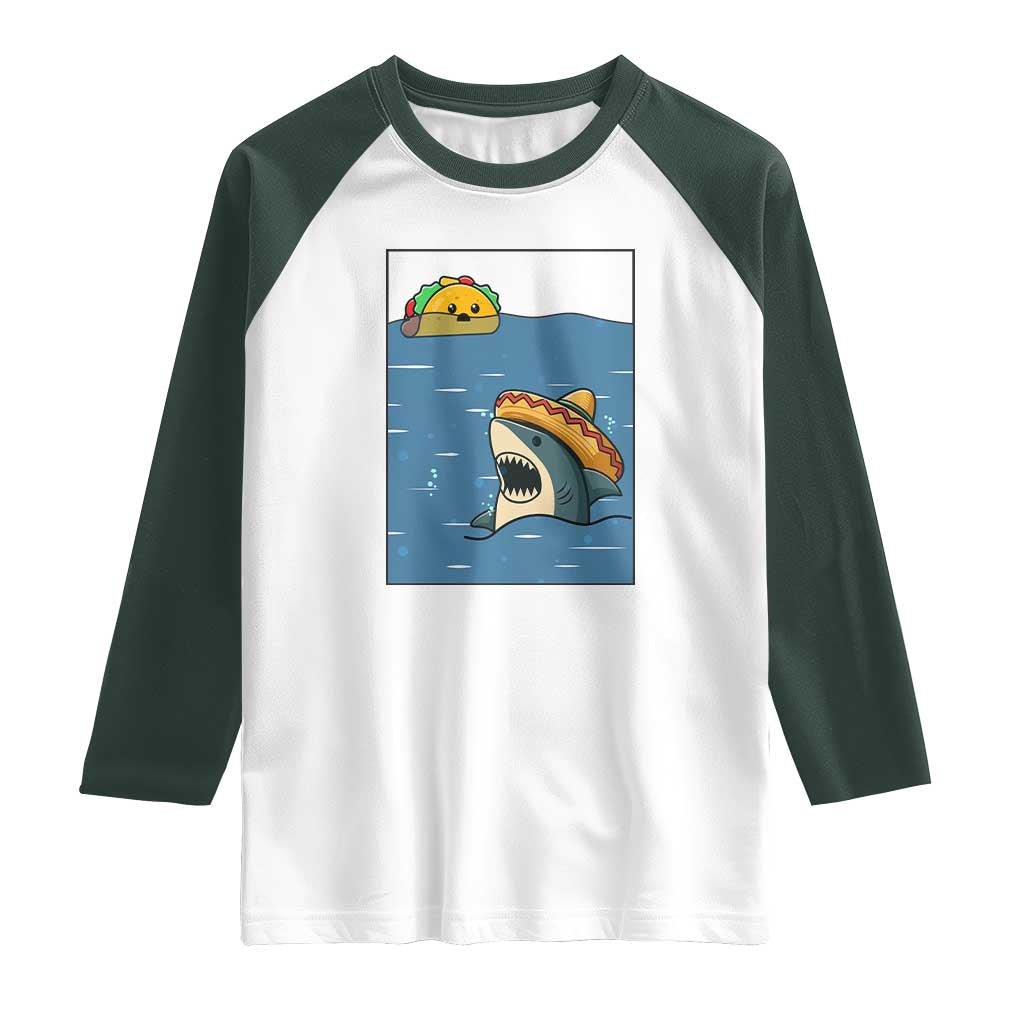 Tacos Lover Raglan Shirt Funny Shark Humor Foodie Gift - Wonder Print Shop