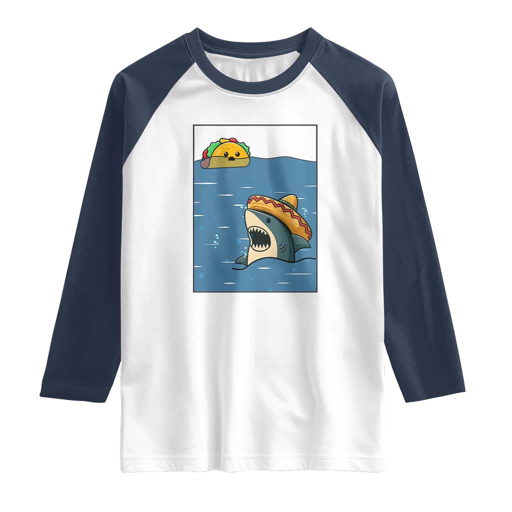 Tacos Lover Raglan Shirt Funny Shark Humor Foodie Gift - Wonder Print Shop