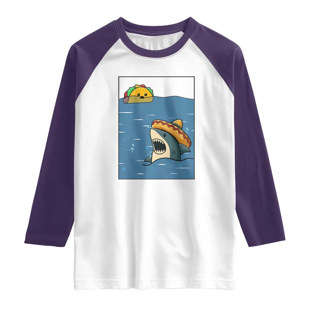 Tacos Lover Raglan Shirt Funny Shark Humor Foodie Gift - Wonder Print Shop