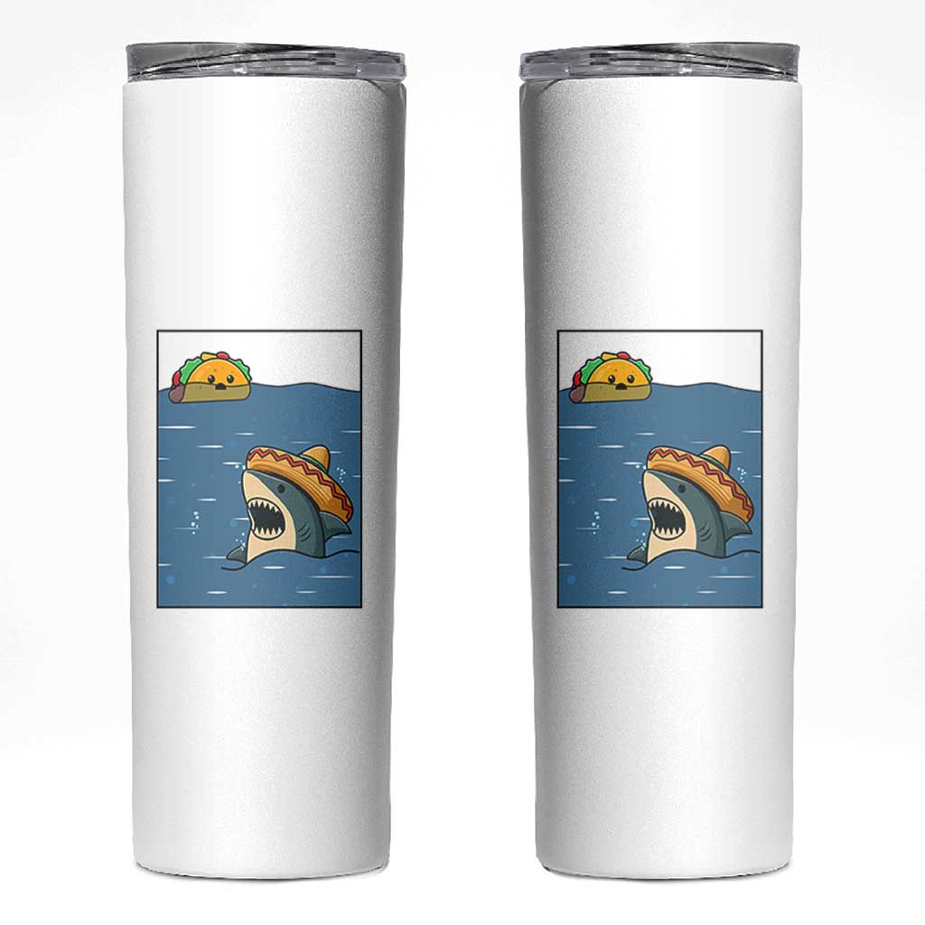 Tacos Lover Skinny Tumbler Funny Shark Humor Foodie Gift