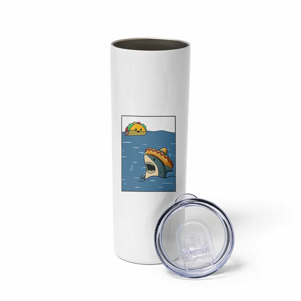 Tacos Lover Skinny Tumbler Funny Shark Humor Foodie Gift