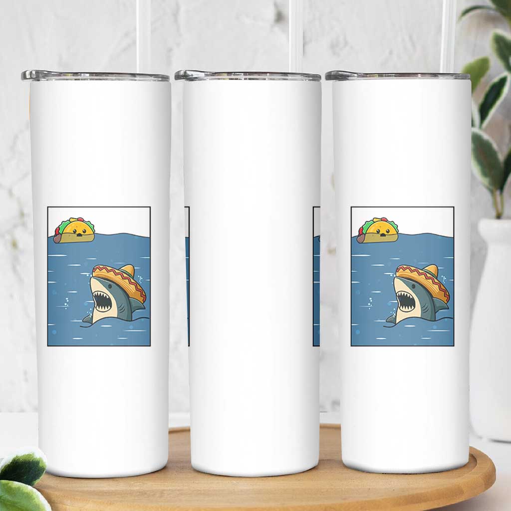 Tacos Lover Skinny Tumbler Funny Shark Humor Foodie Gift