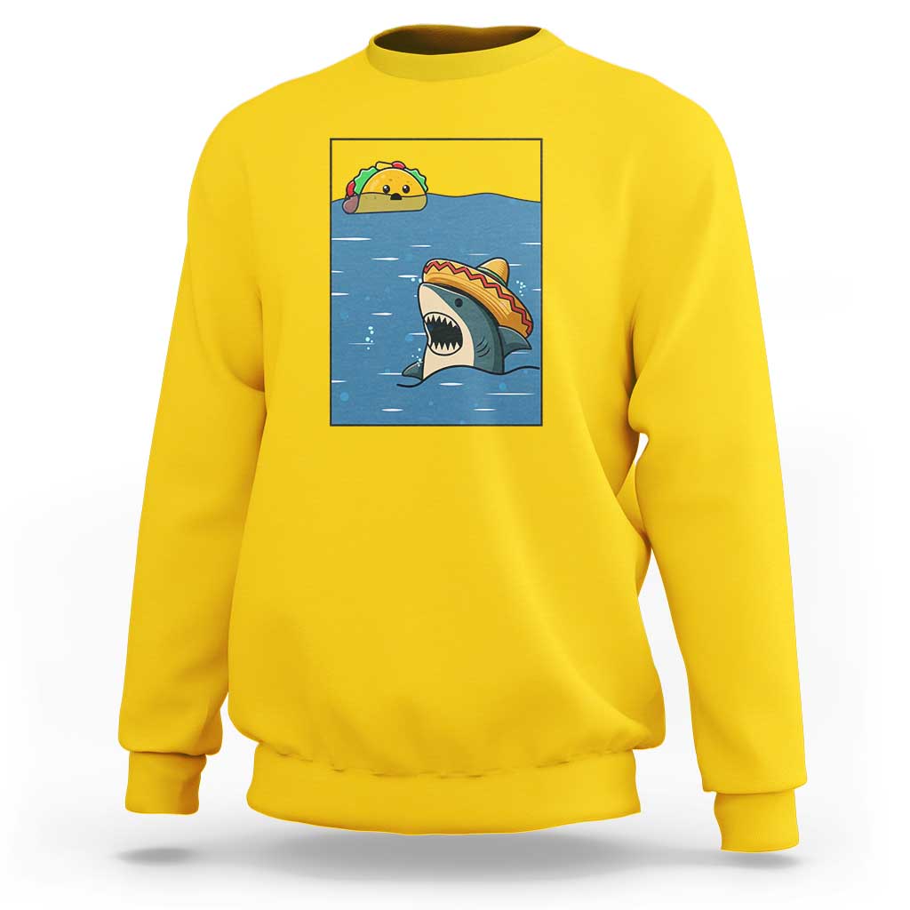 Tacos Lover Sweatshirt Funny Shark Humor Foodie Gift - Wonder Print Shop