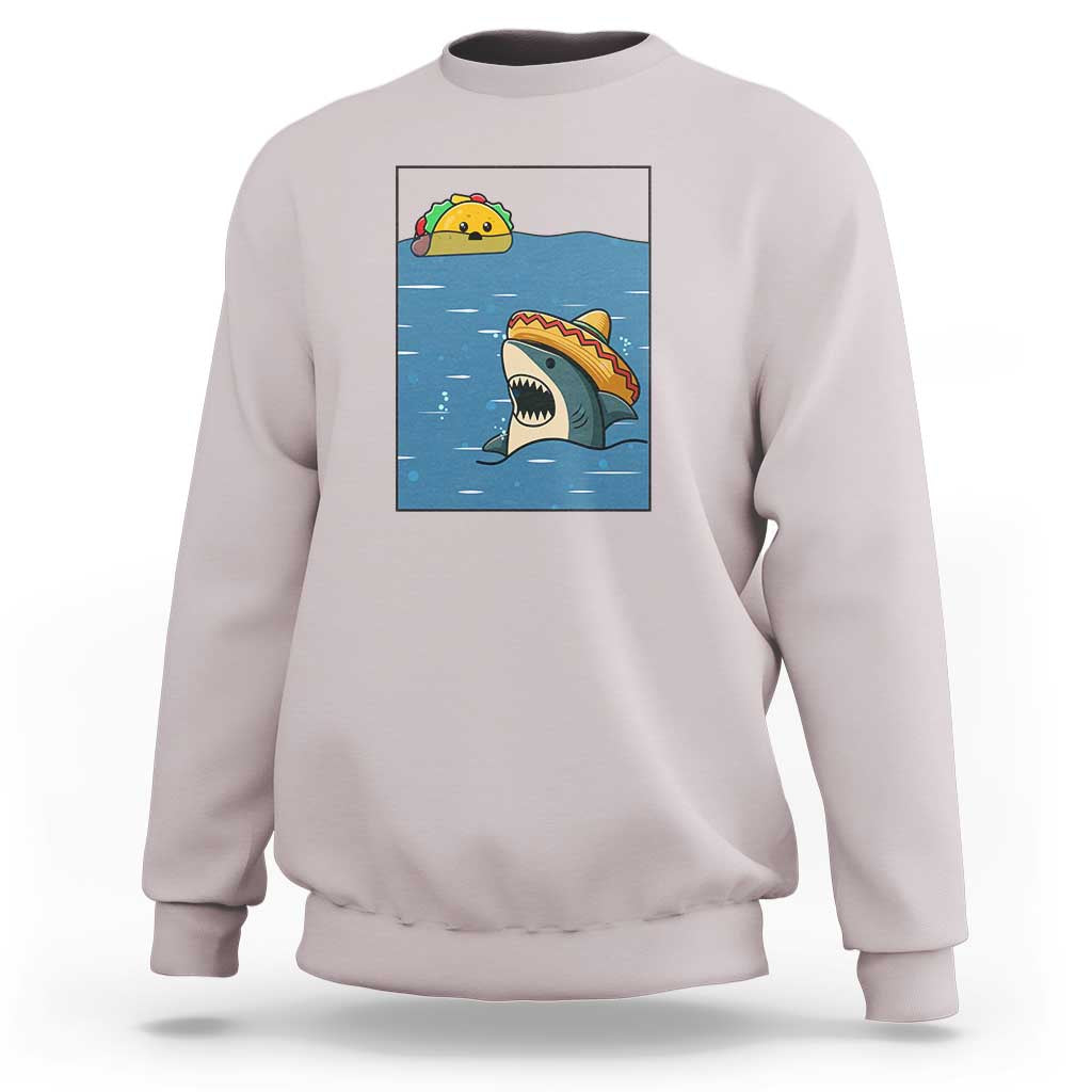Tacos Lover Sweatshirt Funny Shark Humor Foodie Gift - Wonder Print Shop