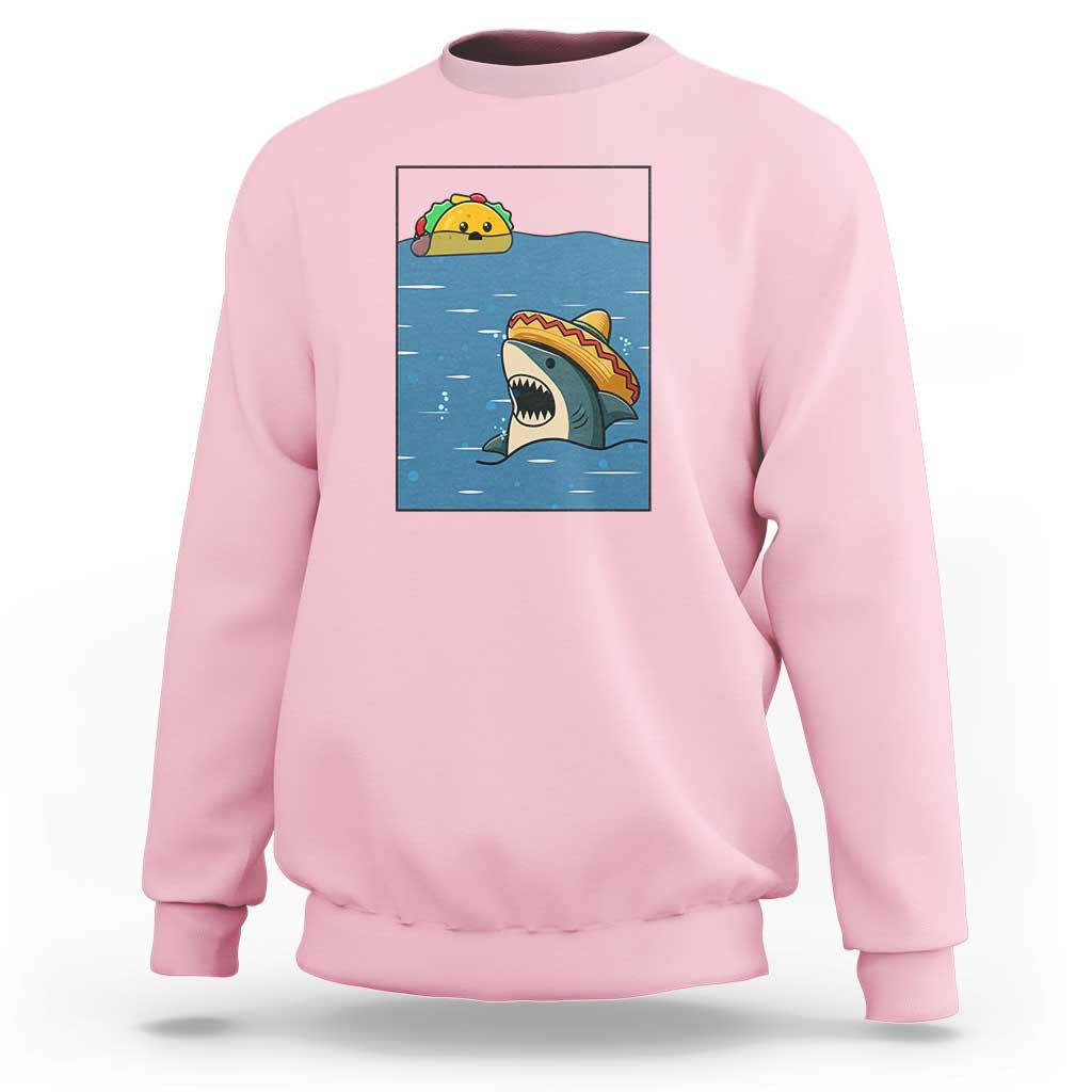 Tacos Lover Sweatshirt Funny Shark Humor Foodie Gift - Wonder Print Shop