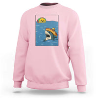 Tacos Lover Sweatshirt Funny Shark Humor Foodie Gift - Wonder Print Shop
