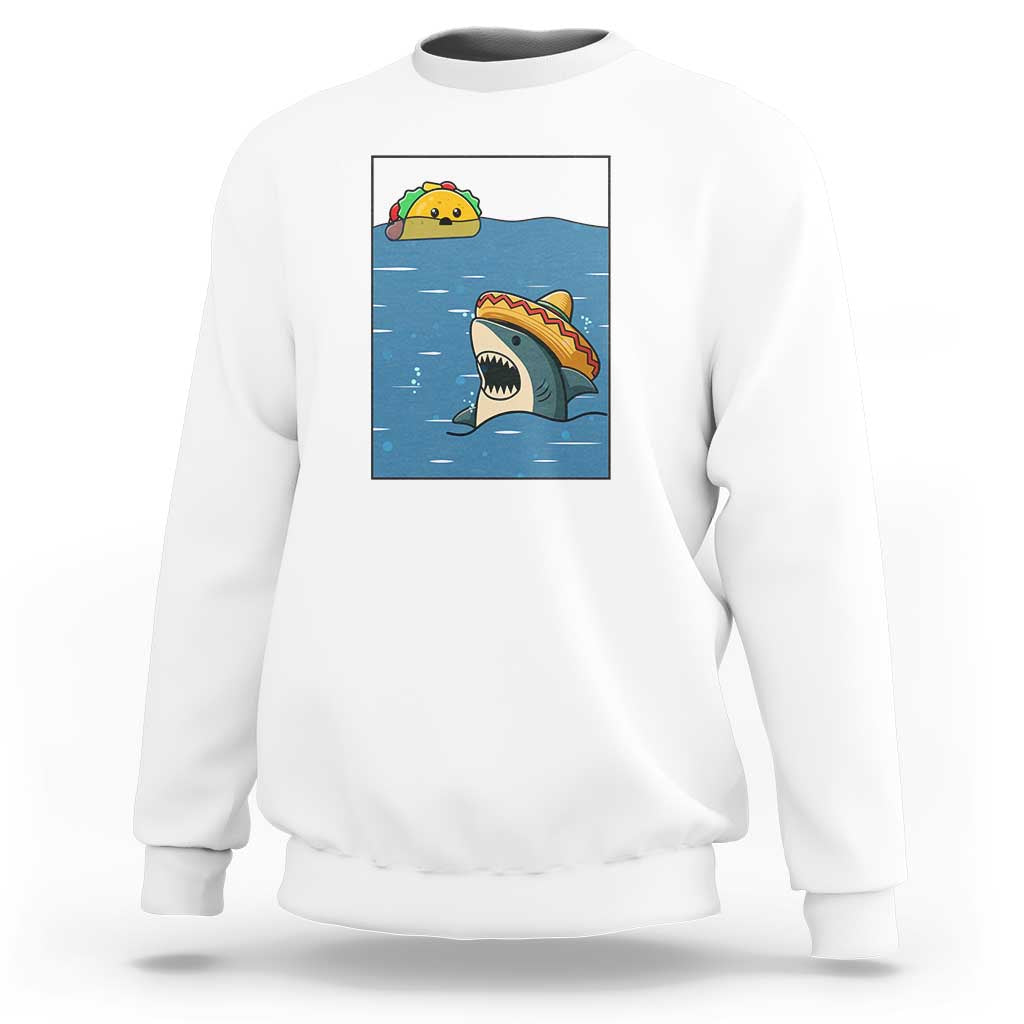 Tacos Lover Sweatshirt Funny Shark Humor Foodie Gift - Wonder Print Shop
