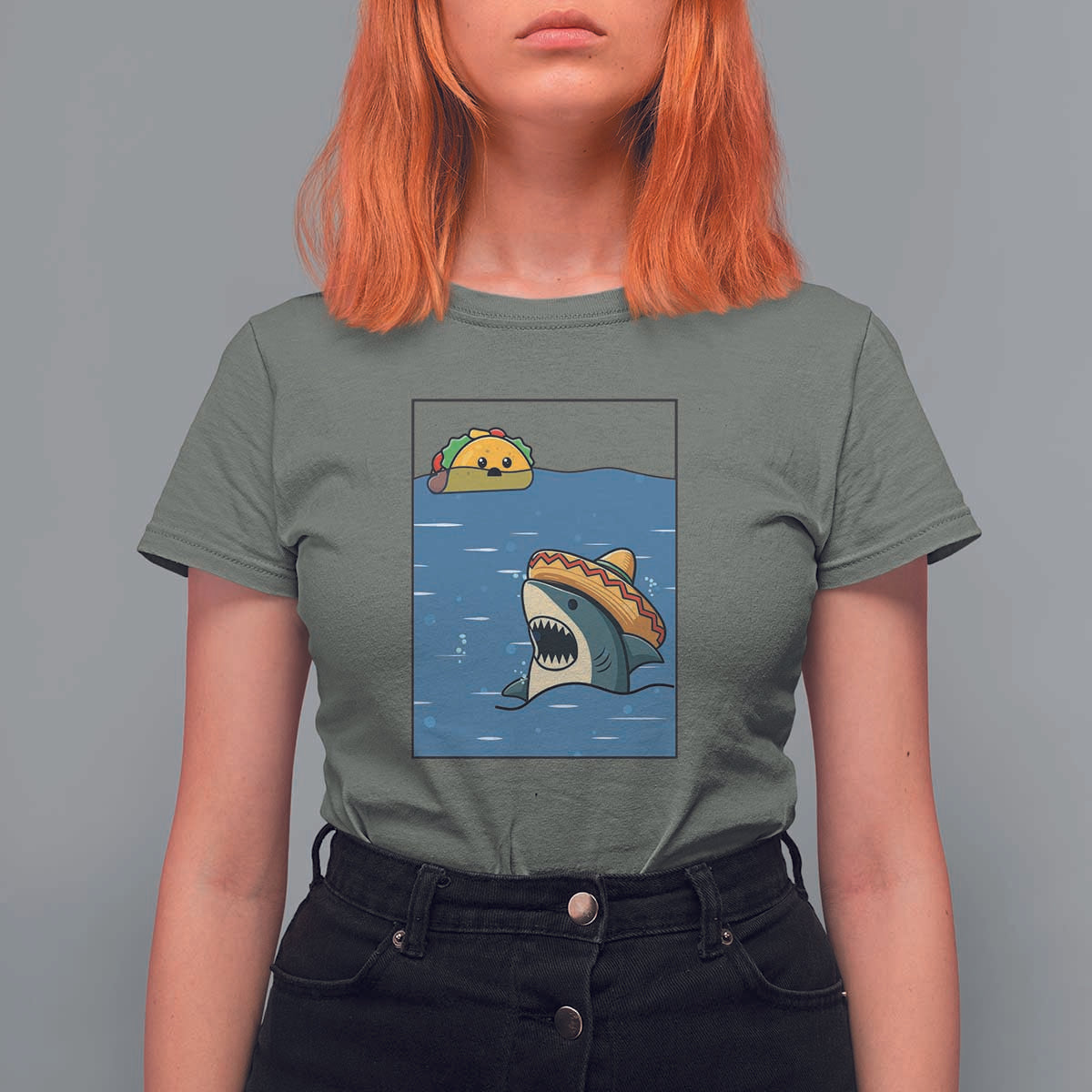 Tacos Lover T Shirt For Women Funny Shark Humor Foodie Gift - Wonder Print Shop