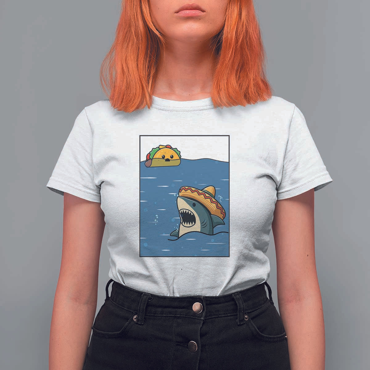 Tacos Lover T Shirt For Women Funny Shark Humor Foodie Gift - Wonder Print Shop