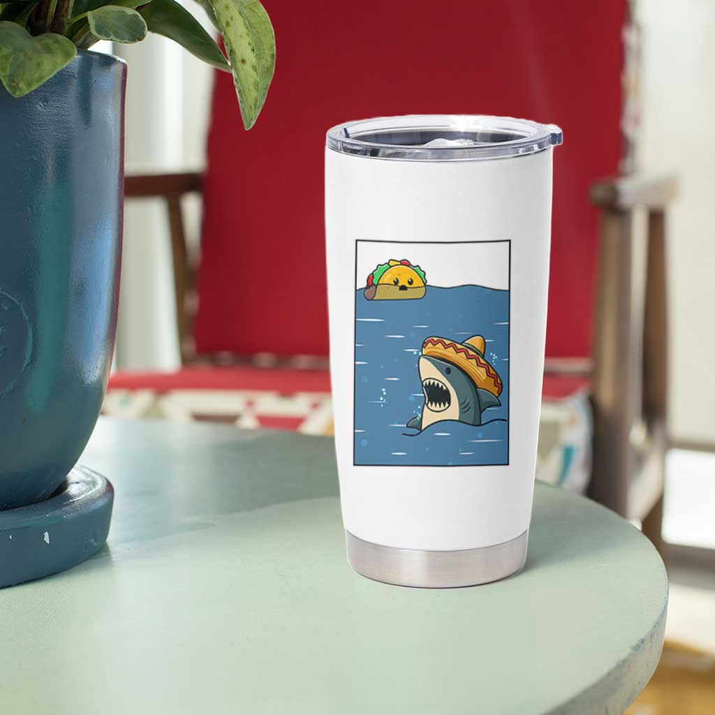 Tacos Lover Tumbler Cup Funny Shark Humor Foodie Gift