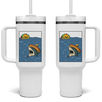 Tacos Lover Tumbler With Handle Funny Shark Humor Foodie Gift