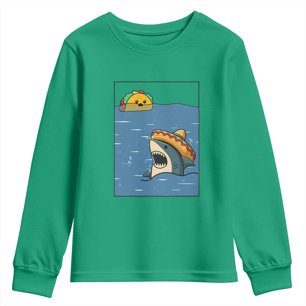 Tacos Lover Youth Sweatshirt Funny Shark Humor Foodie Gift - Wonder Print Shop