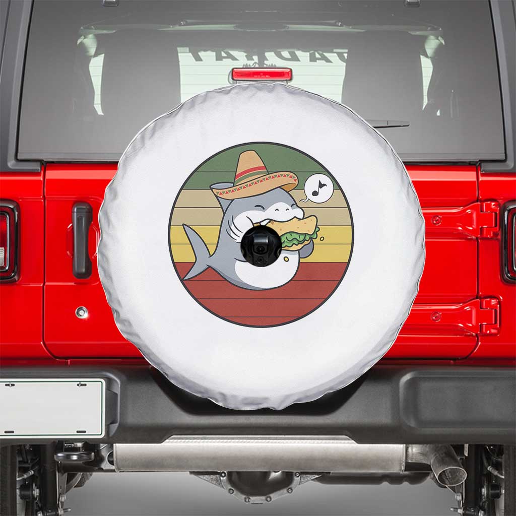 Mexican Food Lover Gift Spare Tire Cover Funny Shark Eating Tacos - Wonder Print Shop
