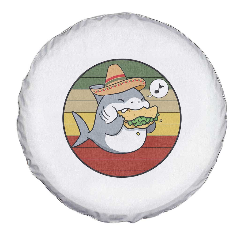 Mexican Food Lover Gift Spare Tire Cover Funny Shark Eating Tacos - Wonder Print Shop