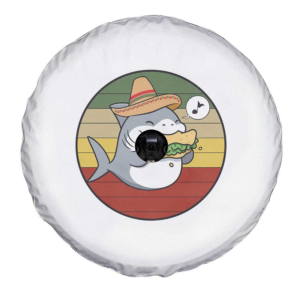 Mexican Food Lover Gift Spare Tire Cover Funny Shark Eating Tacos - Wonder Print Shop