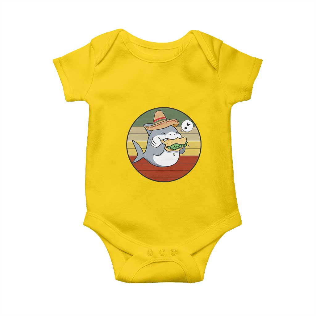 Mexican Food Lover Gift Baby Onesie Funny Shark Eating Tacos - Wonder Print Shop