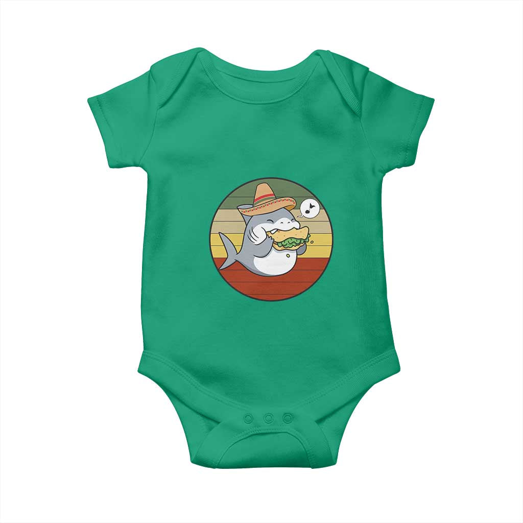 Mexican Food Lover Gift Baby Onesie Funny Shark Eating Tacos - Wonder Print Shop