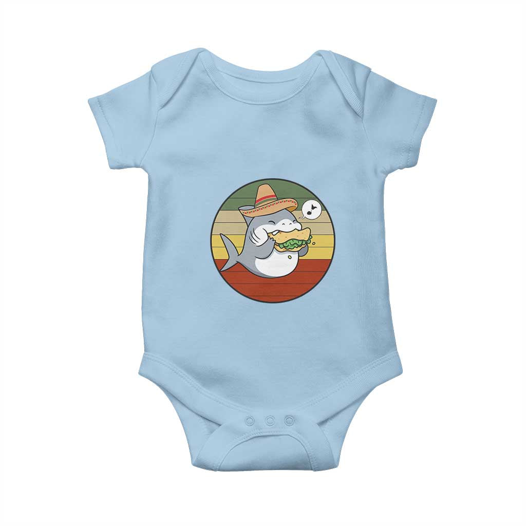 Mexican Food Lover Gift Baby Onesie Funny Shark Eating Tacos - Wonder Print Shop
