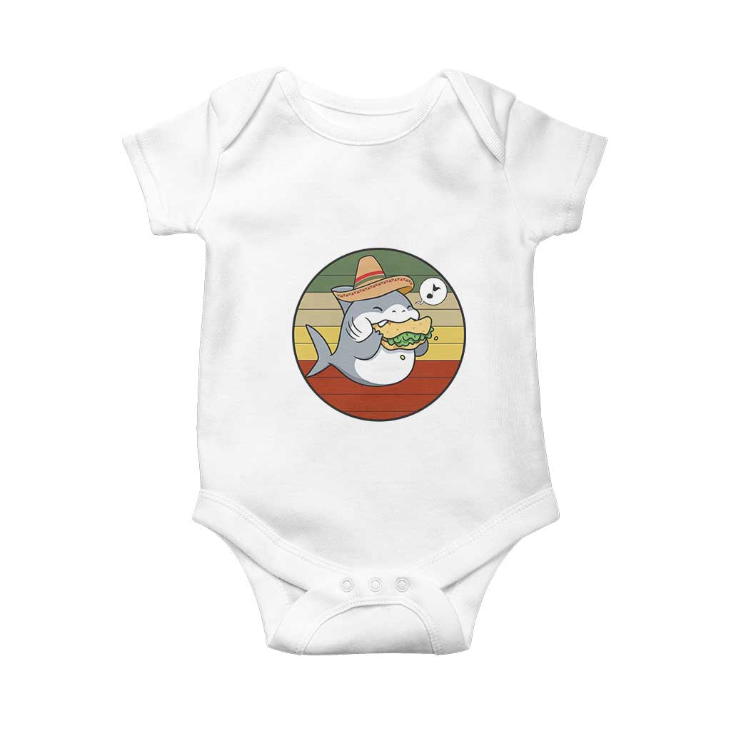 Mexican Food Lover Gift Baby Onesie Funny Shark Eating Tacos - Wonder Print Shop