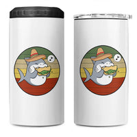 Mexican Food Lover Gift 4 in 1 Can Cooler Tumbler Funny Shark Eating Tacos
