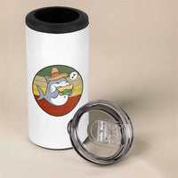 Mexican Food Lover Gift 4 in 1 Can Cooler Tumbler Funny Shark Eating Tacos