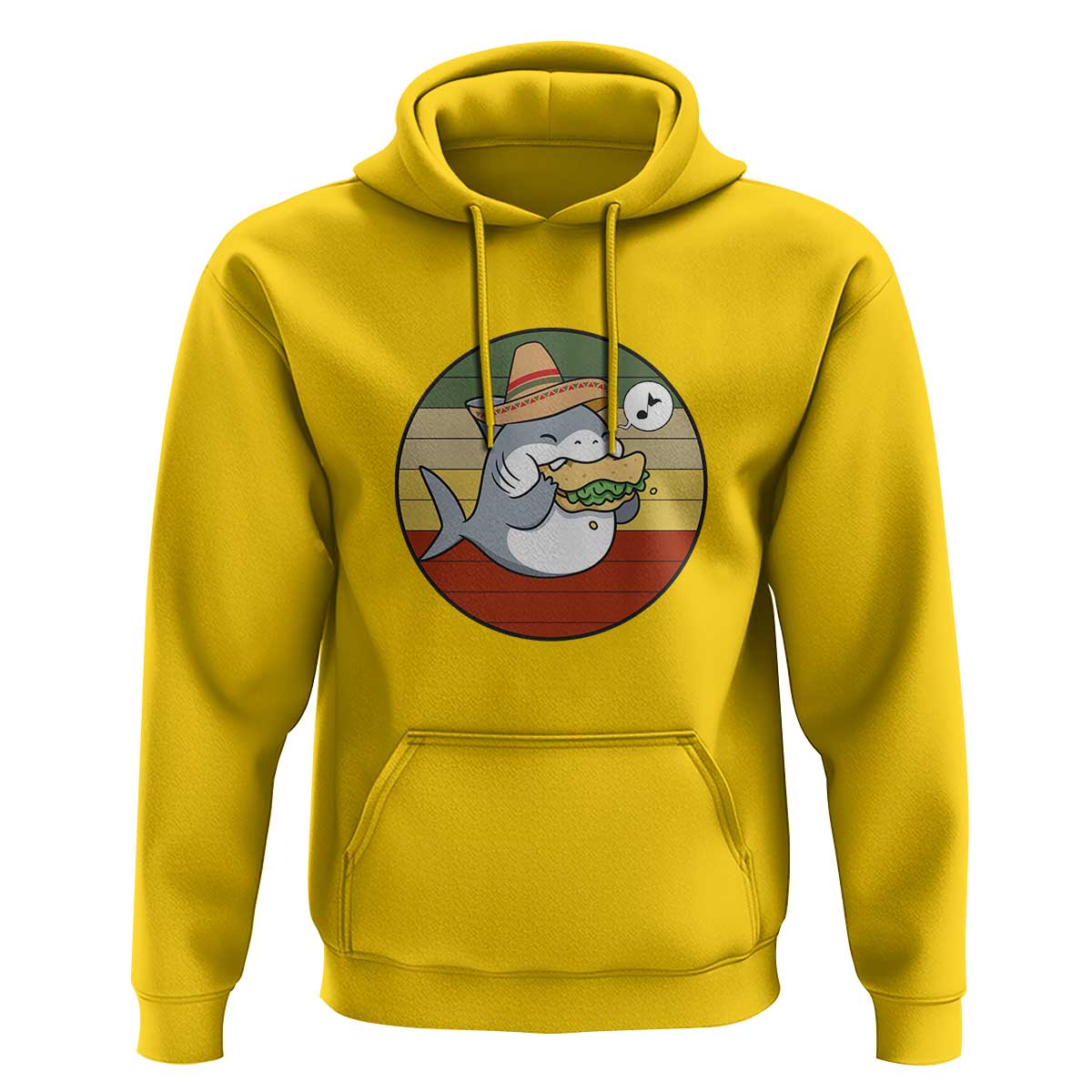 Mexican Food Lover Gift Hoodie Funny Shark Eating Tacos - Wonder Print Shop