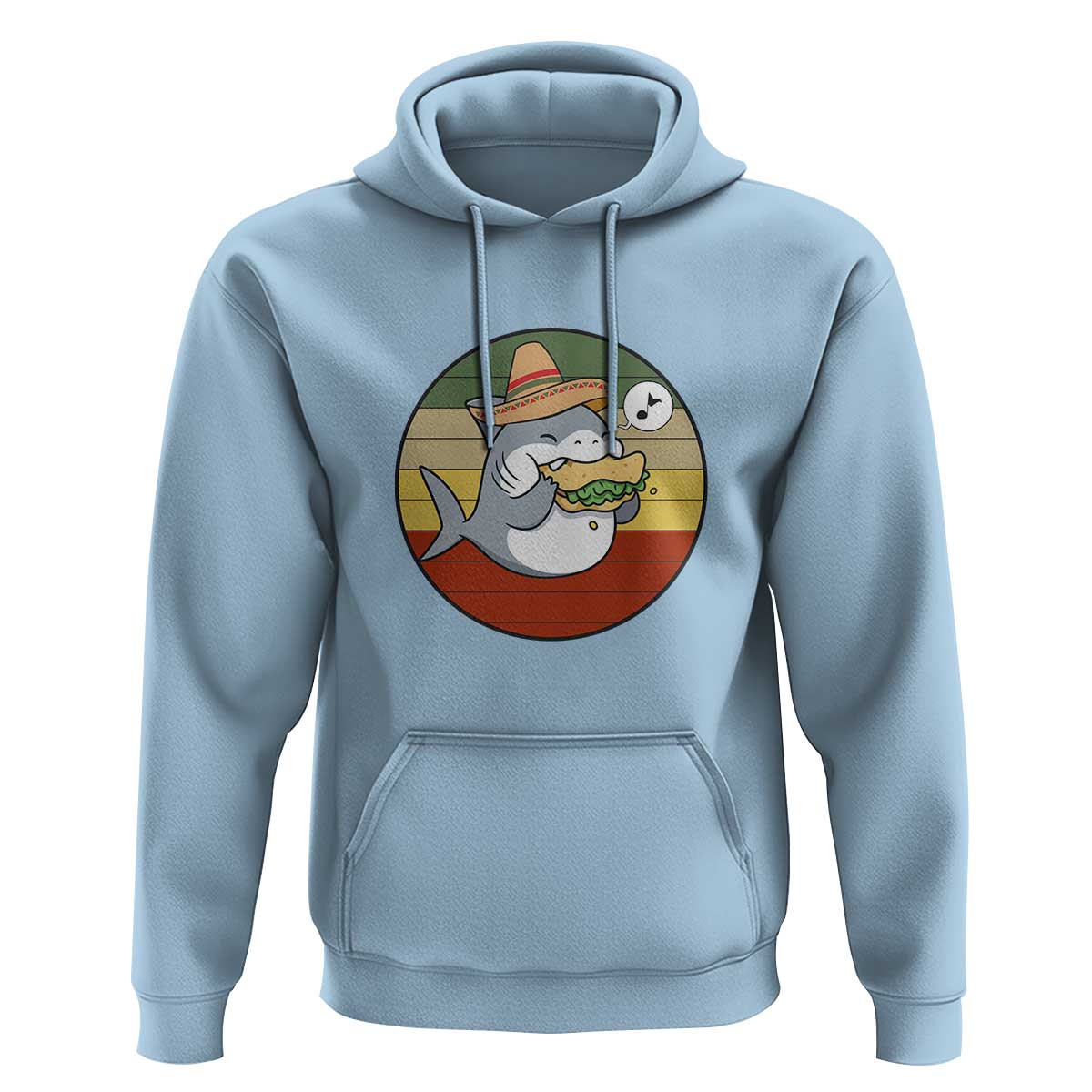 Mexican Food Lover Gift Hoodie Funny Shark Eating Tacos - Wonder Print Shop