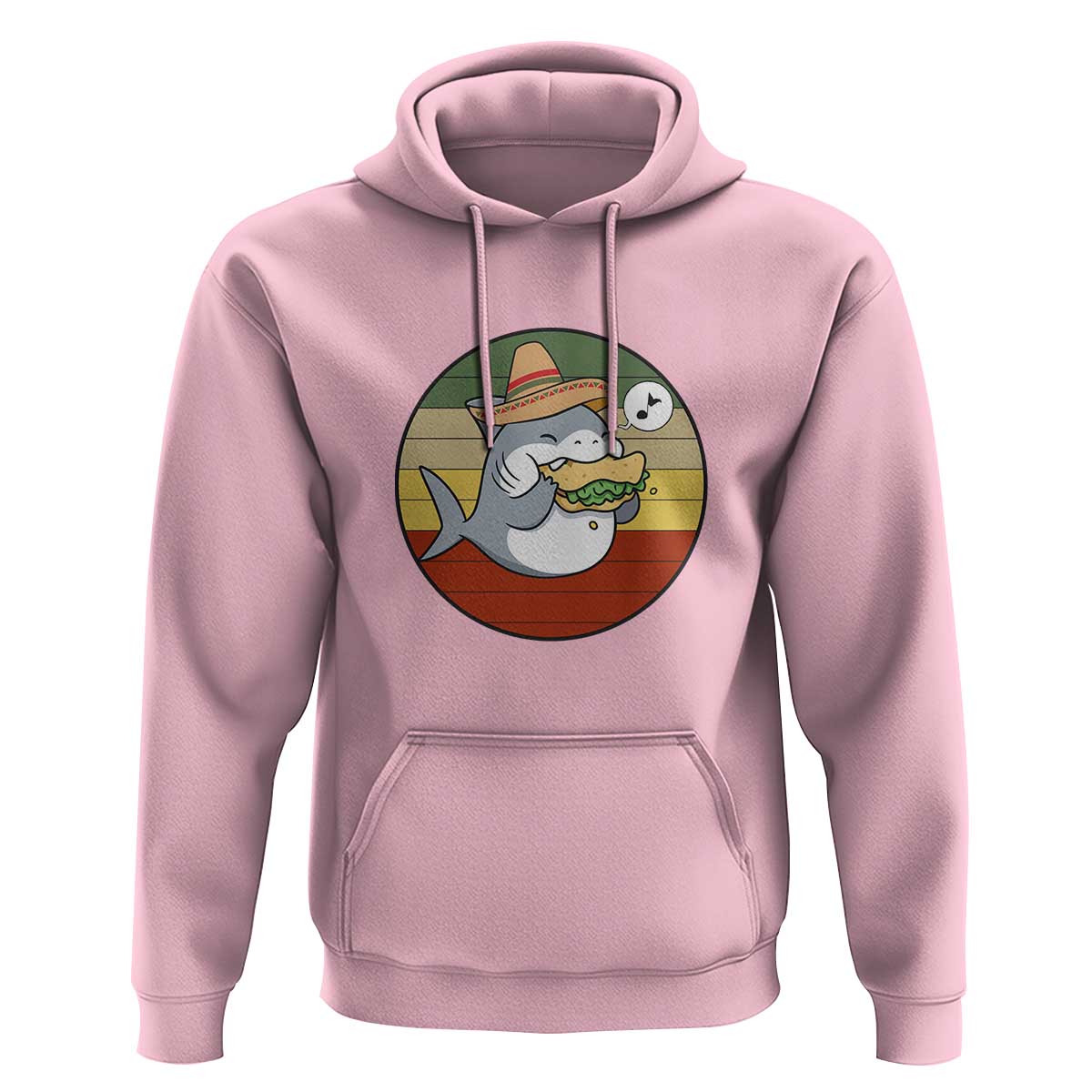 Mexican Food Lover Gift Hoodie Funny Shark Eating Tacos - Wonder Print Shop
