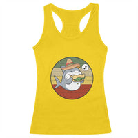 Mexican Food Lover Gift Racerback Tank Top Funny Shark Eating Tacos - Wonder Print Shop