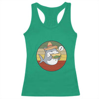 Mexican Food Lover Gift Racerback Tank Top Funny Shark Eating Tacos - Wonder Print Shop