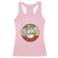 Mexican Food Lover Gift Racerback Tank Top Funny Shark Eating Tacos - Wonder Print Shop
