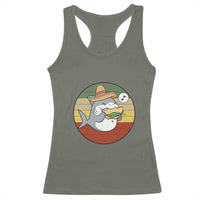 Mexican Food Lover Gift Racerback Tank Top Funny Shark Eating Tacos - Wonder Print Shop