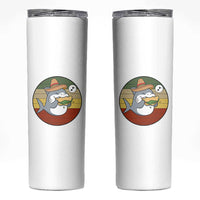 Mexican Food Lover Gift Skinny Tumbler Funny Shark Eating Tacos
