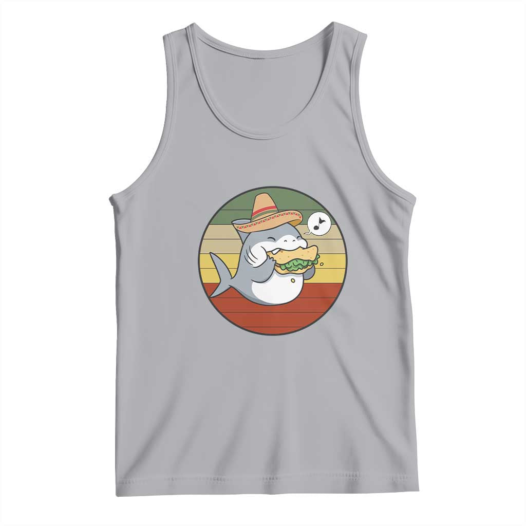 Mexican Food Lover Gift Tank Top Funny Shark Eating Tacos - Wonder Print Shop