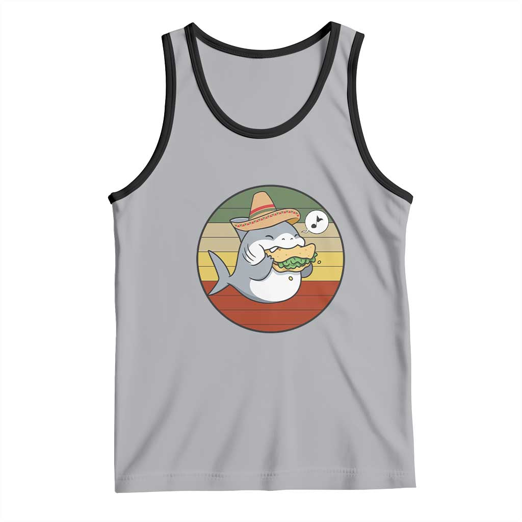Mexican Food Lover Gift Tank Top Funny Shark Eating Tacos - Wonder Print Shop
