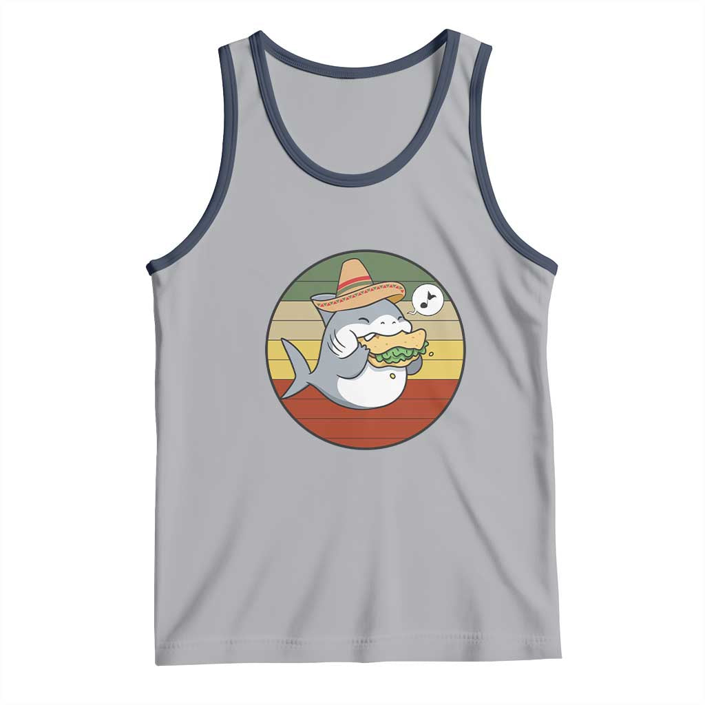 Mexican Food Lover Gift Tank Top Funny Shark Eating Tacos - Wonder Print Shop