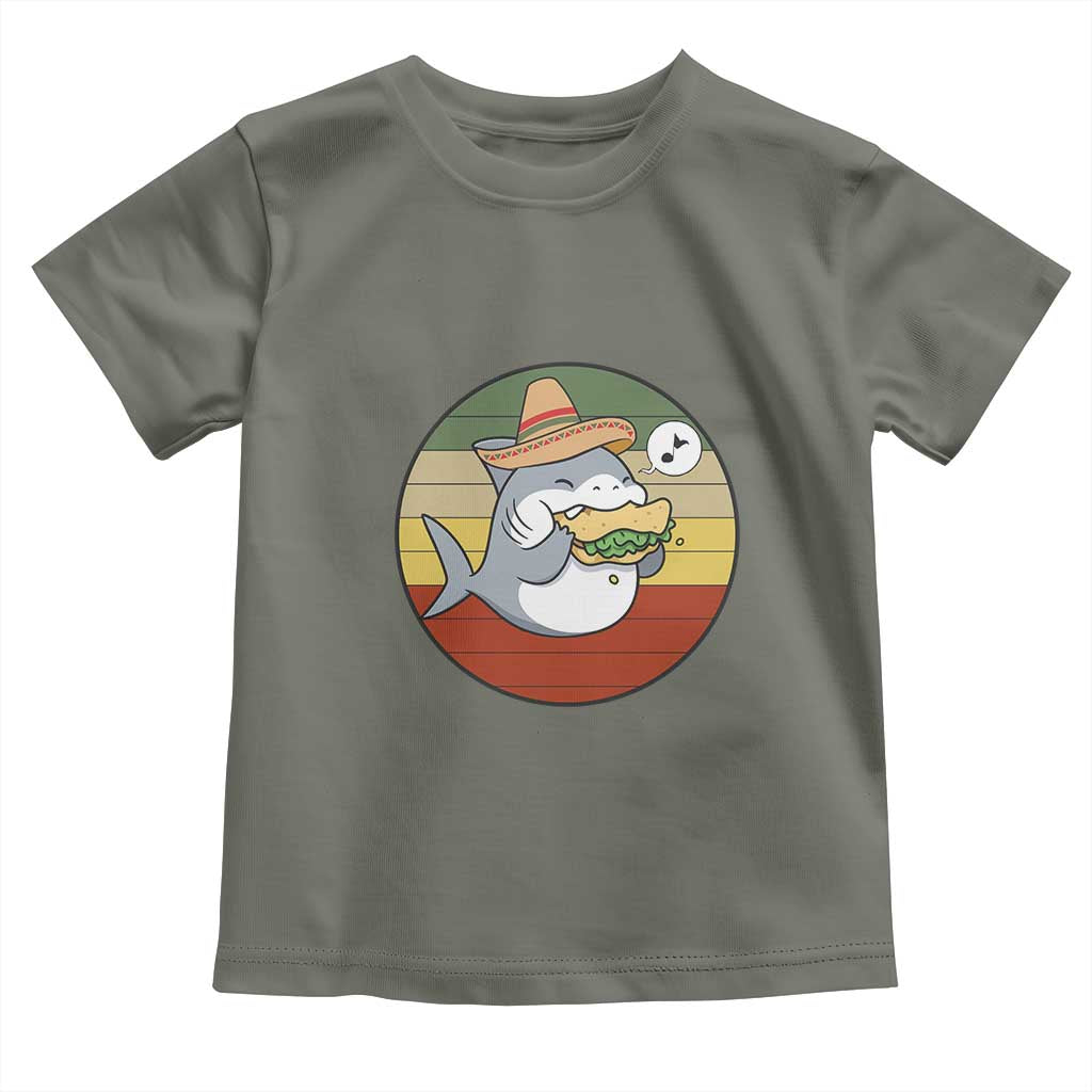 Mexican Food Lover Gift Toddler T Shirt Funny Shark Eating Tacos - Wonder Print Shop