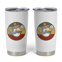 Mexican Food Lover Gift Tumbler Cup Funny Shark Eating Tacos