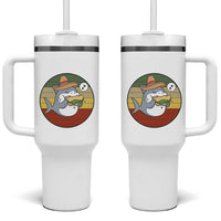 Mexican Food Lover Gift Tumbler With Handle Funny Shark Eating Tacos