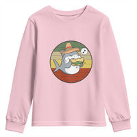 Mexican Food Lover Gift Youth Sweatshirt Funny Shark Eating Tacos - Wonder Print Shop