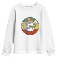 Mexican Food Lover Gift Youth Sweatshirt Funny Shark Eating Tacos - Wonder Print Shop