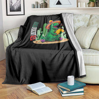 Mexican Food Lover Gift Throw Blanket Funny Dinosaur Taco Saurus - Wonder Print Shop