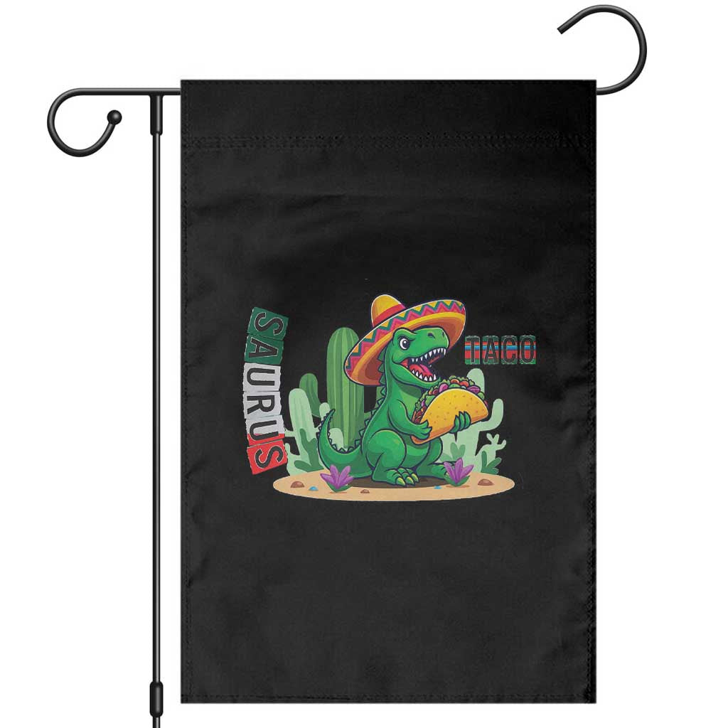 Mexican Food Lover Gift Garden Flag Funny Dinosaur Taco Saurus - Wonder Print Shop