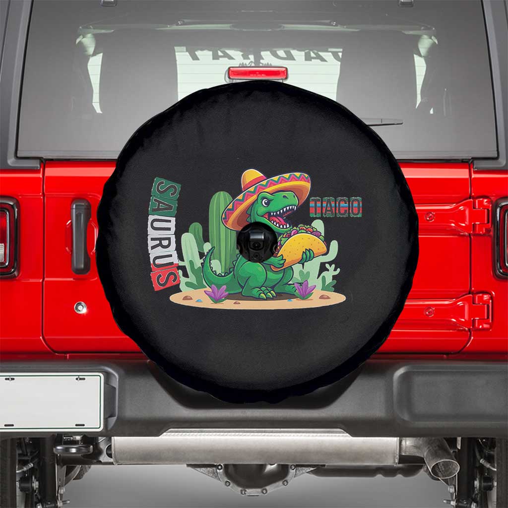 Mexican Food Lover Gift Spare Tire Cover Funny Dinosaur Taco Saurus - Wonder Print Shop