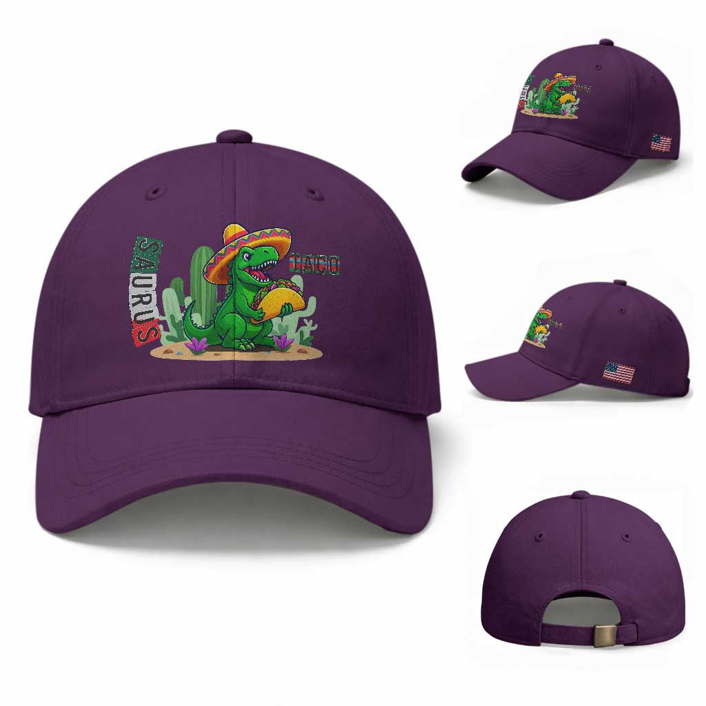 Mexican Food Lover Gift Baseball Cap Funny Dinosaur Taco Saurus